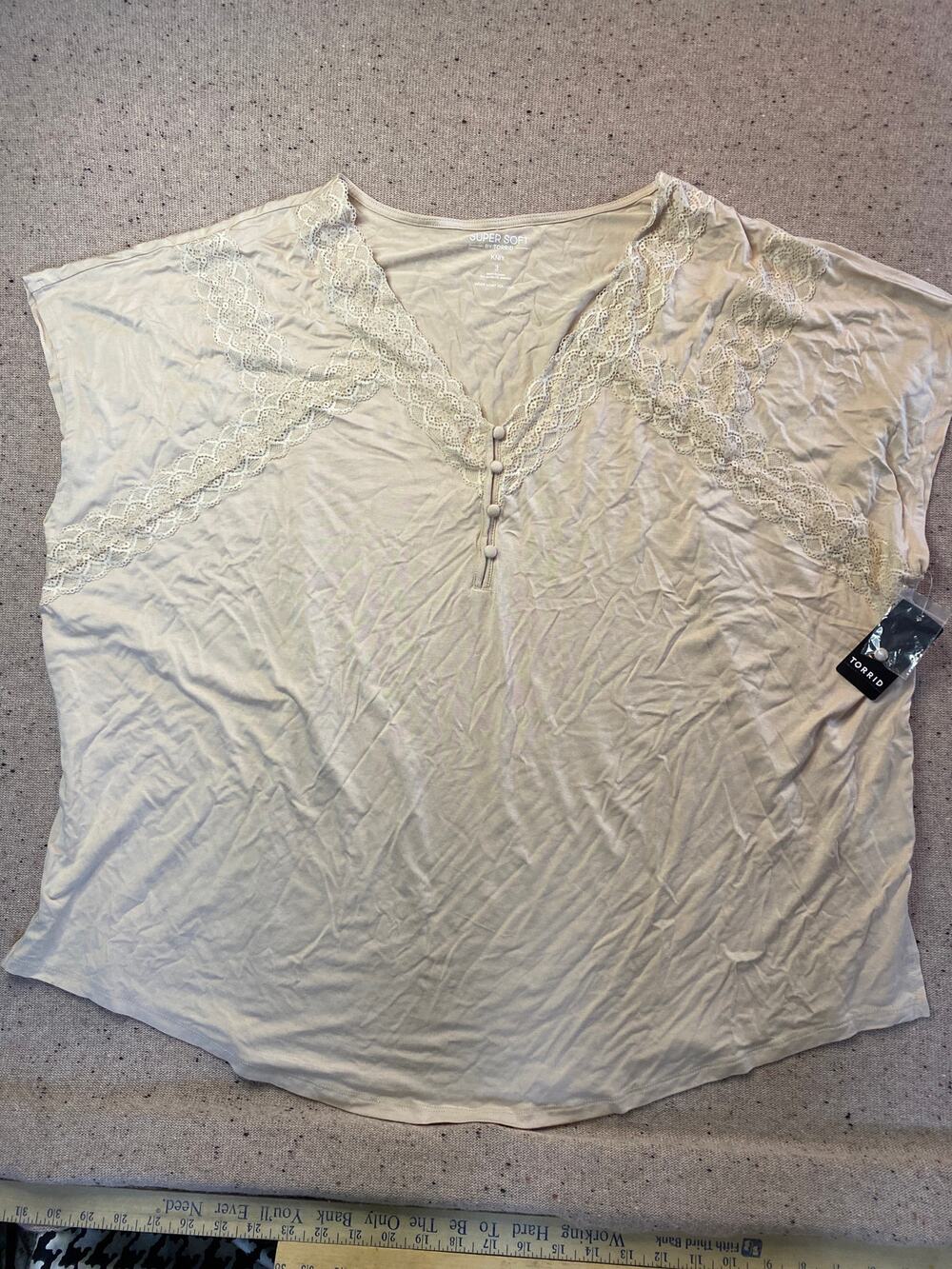 Torrid Super Soft Knit 3X Top Fairy Whimsygoth Tan Granola NWT